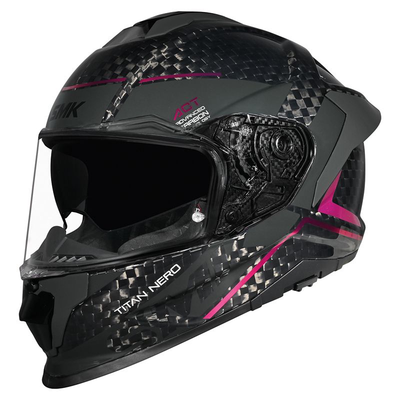 SMK TITAN CARBON NERO ROSA DECORADO BRILLO CROMADO (GL269)