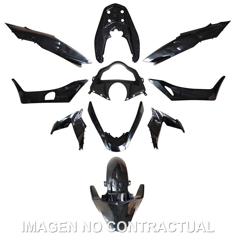 KIT PLASTICOS PARA HONDA PCX 125 NEGRO BRILLO 2014/2016