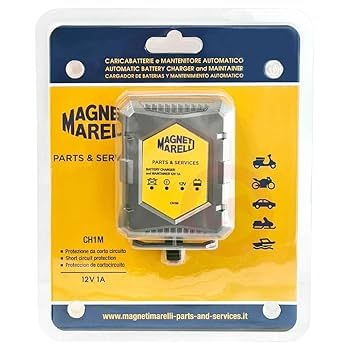 Cargador y mantenedor de batería de motocicleta Magneti Marelli 6/12V para baterías AGM, SLA y tradicionales