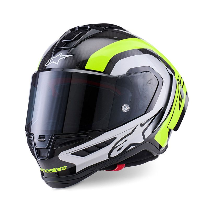 CASCO ALPINESTARS SUPERTECH R10 ARIUS ECE06/DOT FULL NEGRO-AMARILLO FLUO