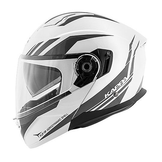 Casco modular Kappa KV-31 ARIZONA Phantom, color blanco brillant