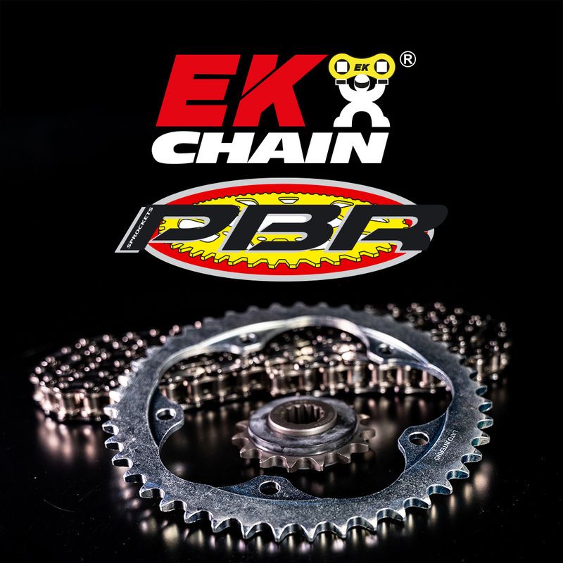 Kit cadena EK/PBR 520SRX2 14/43-112 - corona estándar KAWASAKI ELIMINATOR 500 Kit cadena EK/PBR 520SRX2 14/43-112 - corona estándar KAWASAKI ELIMINATOR 500