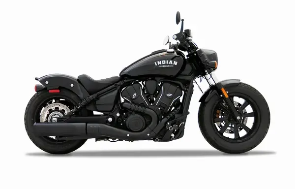 Escape Silenciador Slip-On 4,5" para Indian Scout RINEHART RACING MUFFLERS 4.5" SLIP-ONS - INDIAN SCOUT 24+ - BLACK/BLK CAPS