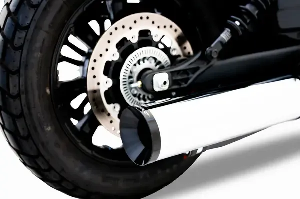 Escape Silenciador Slip-On 4,5" para Indian Scout RINEHART RACING MUFFLERS 4.5" SLIP-ONS - INDIAN SCOUT 24+ - CHROME/BLK CAPS