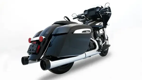 Silenciadores Slip-On DBX45 de 4,5" para Indian RINEHART RACING MUFFLERS 4.5" DBX45 SLIP-ONS - INDIAN 14-UP - CH/BLK SLASH