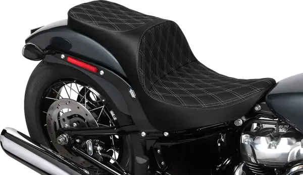 Asiento Freedom Touring HD Softail DRAG SPECIALTIES SEAT FREEDOM 2-UP DOUBLE DIAMOND SILVER