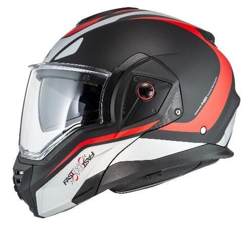 Casco Nzi Modular FASTBACK DUO SUMMUM BLACK&RED MATT Casco Nzi Modular FASTBACK DUO SUMMUM BLACK&RED MATT