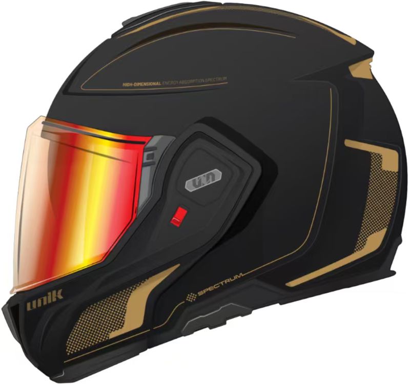 Casco Modular Unik Flip-Back Spectrum DV Dotty Gold y Negro Casco Modular Unik Flip-Back Spectrum DV Dotty Gold y Negro