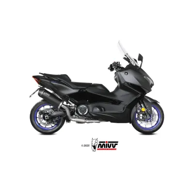 Mivv Escape Completo 2x1 OVAL Black con tapa de carbono Yamaha T-MAX 560 2025