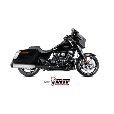 Escape Mivv 2 Slip-On HR-1 Acero Pulido con Tapa de Al. Harley Davidson Road Glide / King / Street 2017-26