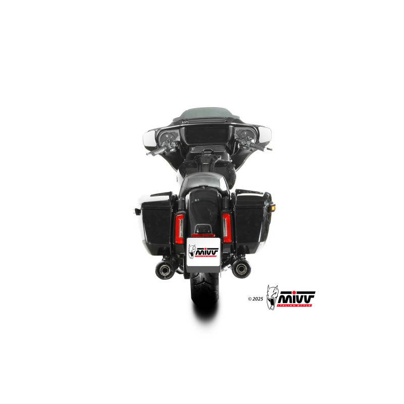 Escape Mivv 2 Slip-On HR-1 Black con Tapa de Aluminio Harley Davidson Road Glide / King / Street 2017-26