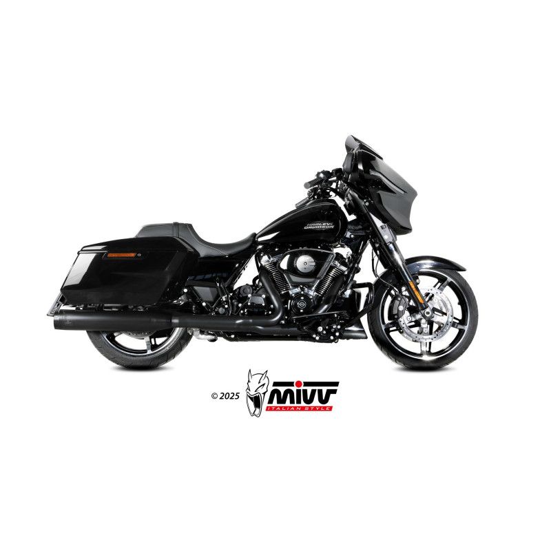 Escape Mivv 2 Slip-On HR-1 Black con Tapa de Aluminio Harley Davidson Road Glide / King / Street 2017-26