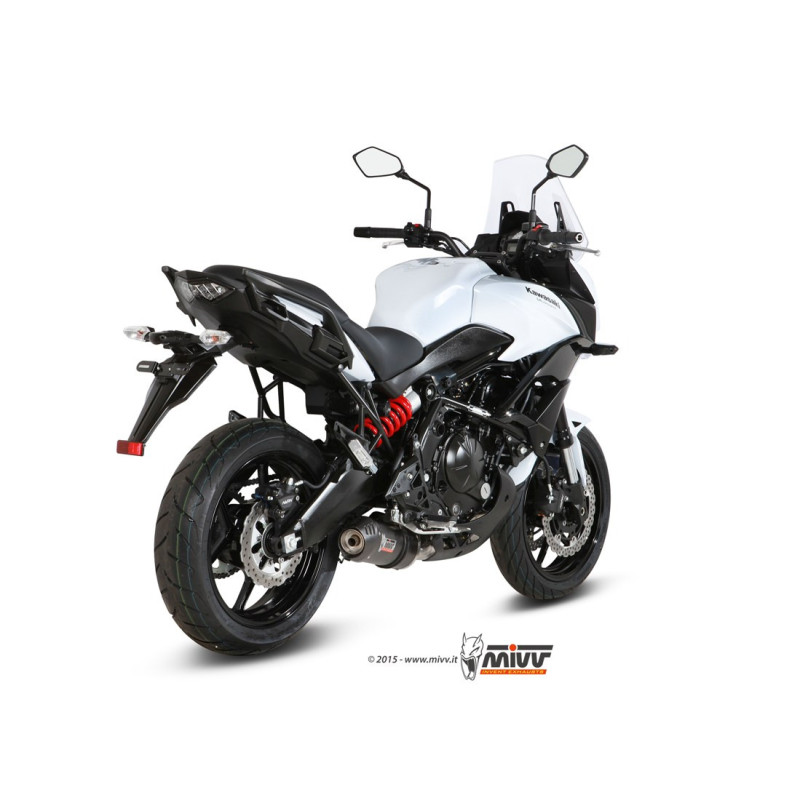 Escape MIVV 2 SLIP-ON OVAL CARBON CON TAPA CARBONO KAWASAKI VERSYS 650 2015-20