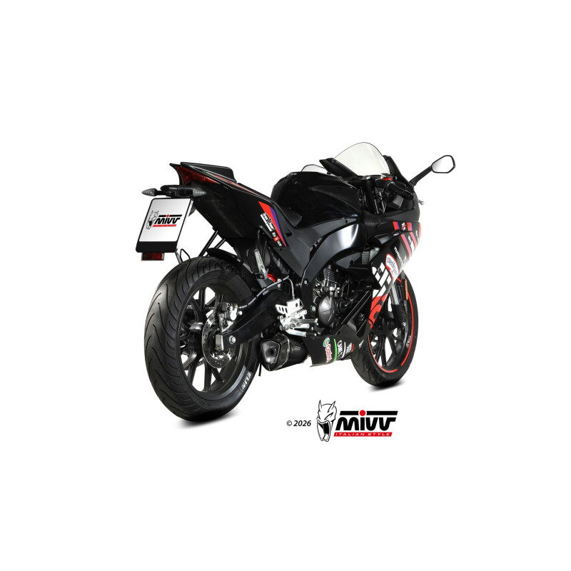 Mivv Escape Completo 1x1 DELTA RACE BLACK APRILIA RS 125 / TUONO 125 2025-26