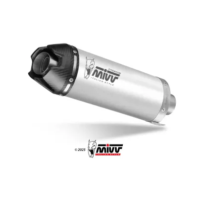 Mivv Escape Completo 2x1 AK-1 TITANIUM con Tapa de Carbono YAMAHA MT-07 2025-26
