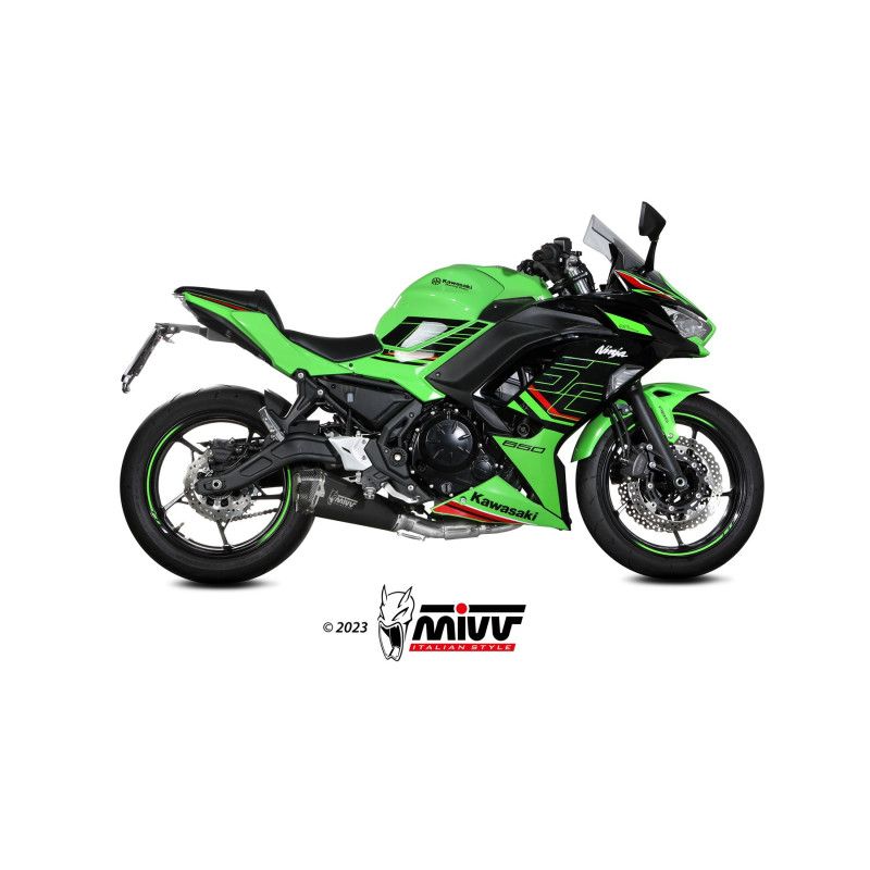 Mivv Escape Completo 2x1 Delta Race Black Kawasaki Ninja 650 / Z650 2024-26 (2 sondas lambda)