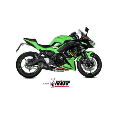 Mivv Escape Completo 2x1 Delta Race Black Kawasaki Ninja 650 / Z650 2024-26 (2 sondas lambda)