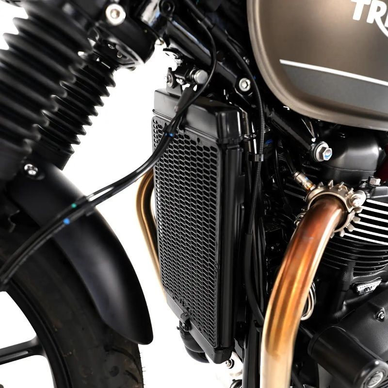 Protector de radiador R&G RACING Pro para TRIUMPH BONNEVILLE / THRUXTON / SPEED TWIN / SCRAMBLER Protector de radiador R&G RACING Pro para TRIUMPH BONNEVILLE / THRUXTON / SPEED TWIN / SCRAMBLER
