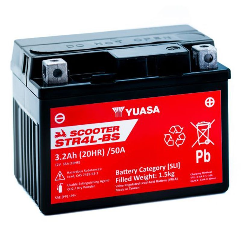 BATERIA YUASA STR4L-BS-CP SIN MANTENIMIENTO SCOOTER RANGE