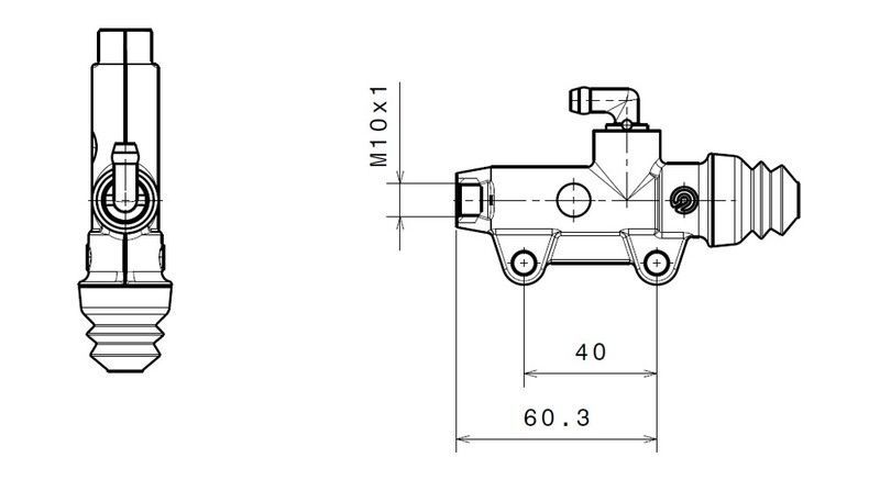 Bomba de freno BREMBO trasero negro Ø13mm