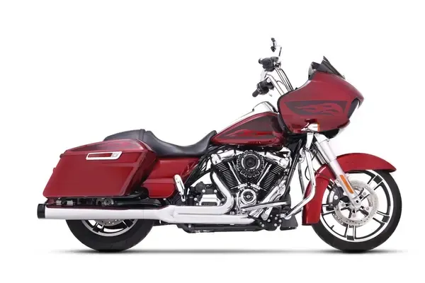 Sistema de escape completo FLH 2-en-1 RINEHART RACING EXHAUST 2-1 SYSTEM - HARLEY DAVIDSON FLH 17-UP - CHROME/BLACK