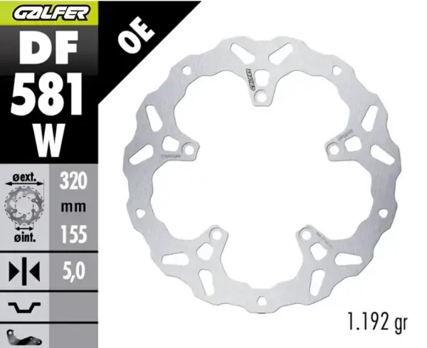 DISCO DE FRENO FIXED WAVE GALFER BRAKE DISC WAVE FIXED DELANTERO para ADVENTURE X 390 ABS