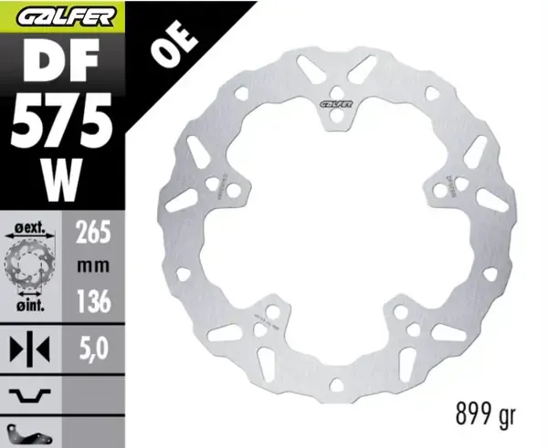 DISCO DE FRENO FIXED WAVE GALFER TRASERO PARA VOGE DS 900 X