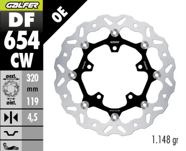 DISCO DE FRENO FIXED WAVE GALFER DELANTERO PARA CF MOTO 450