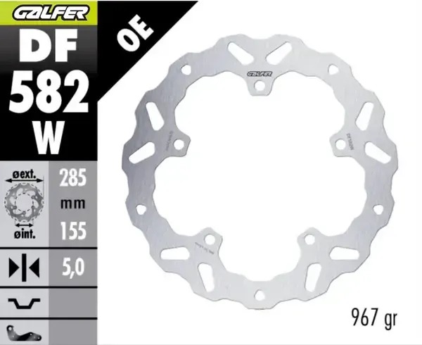 DISCO DE FRENO FIXED WAVE GALFER BRAKE DISC WAVE FIXED DELANTERO para KTM ENDURO 390 ABS