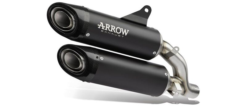 Escape ARROW Round-Sil no homologado en titanio negro para DUCATI MONSTER V2 2026