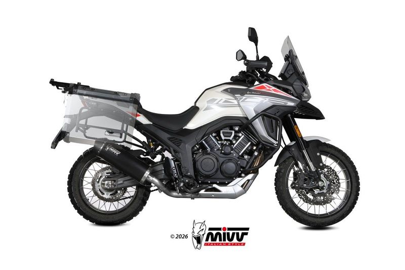 Escape homologado Mivv OVAL en Acero negro para MORBIDELLI T 1002 VX 25-26