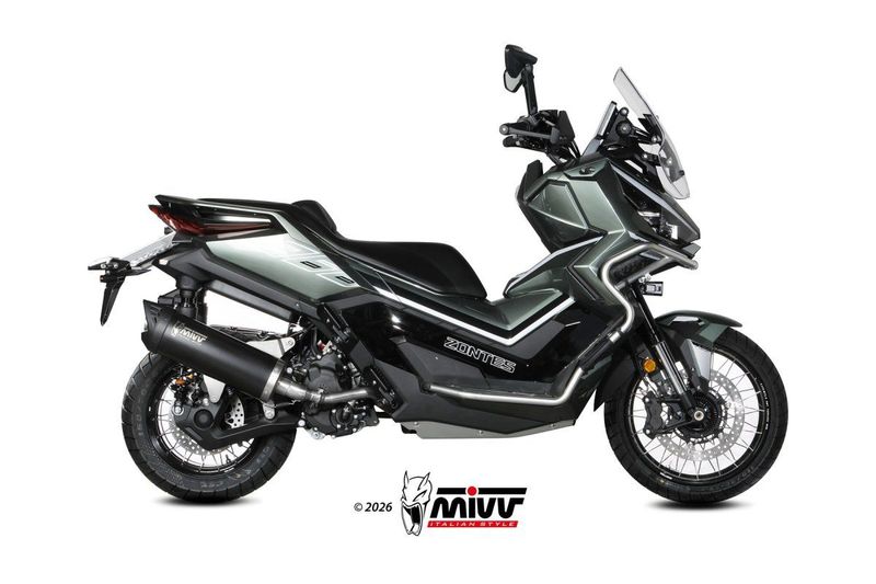 Escape homologado Mivv MOVER en Acero negro para ZONTES 368 G 25-26