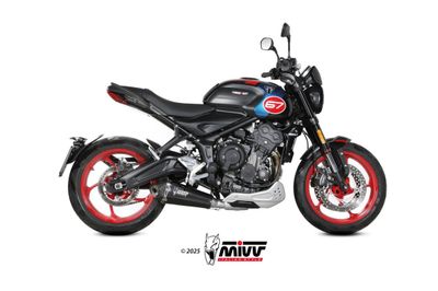 Escape completo homologado Mivv DELTA RACE en Acero negro para TRIUMPH TRIDENT 660 25-26