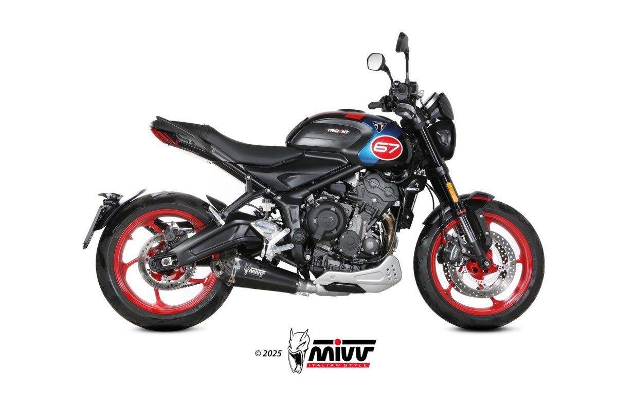 Escape completo homologado Mivv DELTA RACE en Acero negro para TRIUMPH TRIDENT 660 25-26