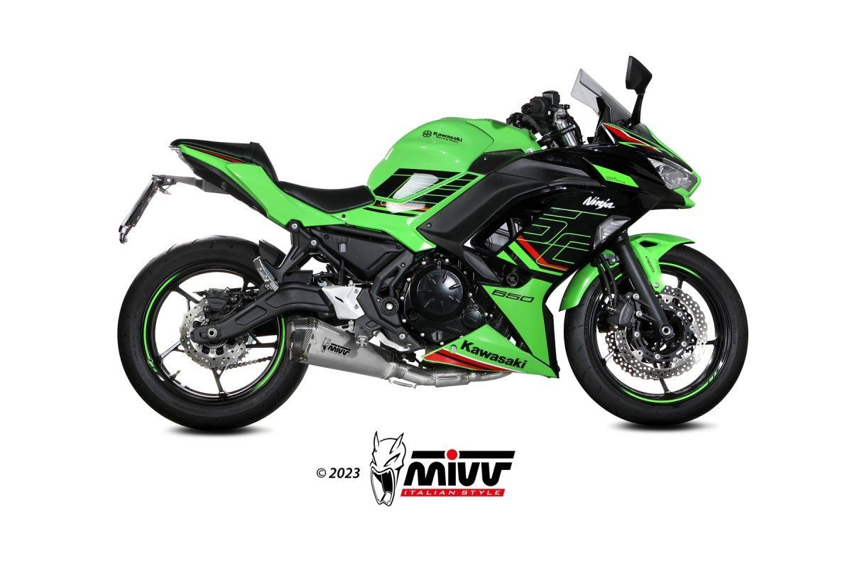 Escape completo homologado Mivv DELTA RACE en Acero inox para KAWASAKI Z 650 24-26 | NINJA 650 24-26