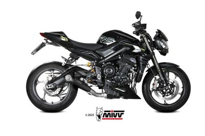 Escape completo no homologado Mivv X-M5 en Acero negro para TRIUMPH STREET TRIPLE 765 / R / RS 25-26