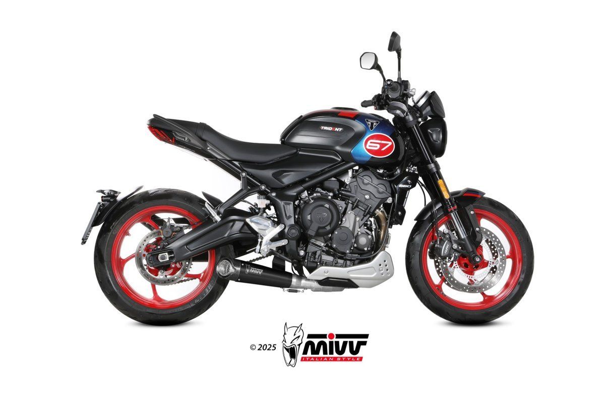 Escape completo no homologado Mivv X-M5 en Acero negro para TRIUMPH TRIDENT 660 25-26
