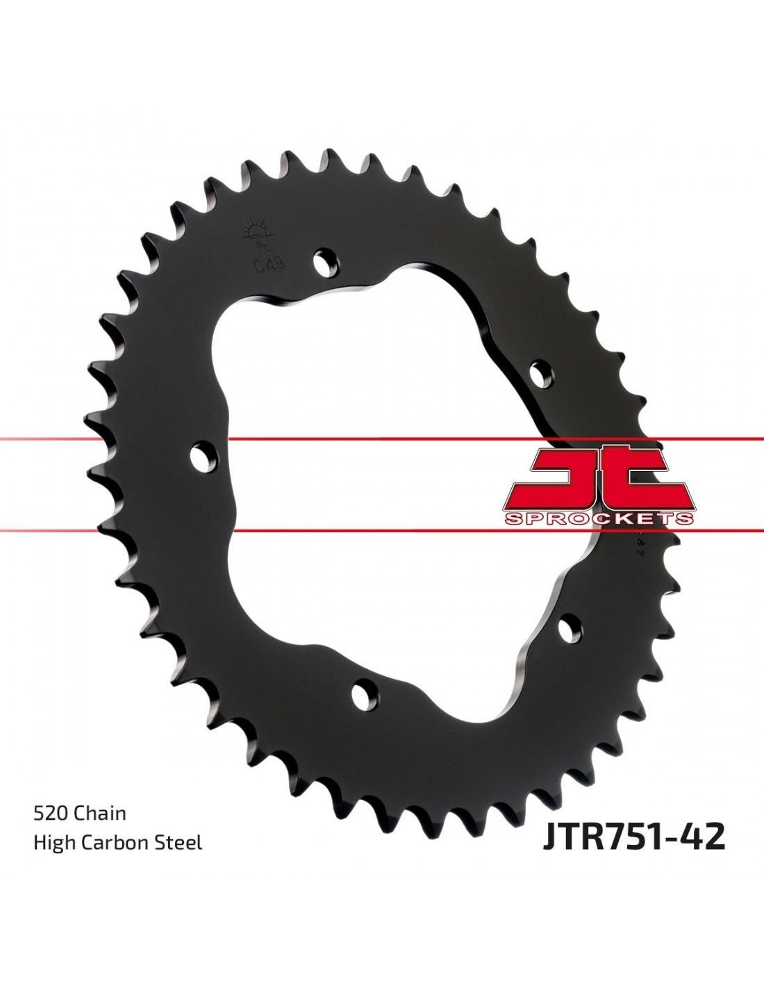 Corona JT SPROCKETS acero estándar 751 - Paso 520 - Requiere portacoronas JT SPROCKETS para Ducati