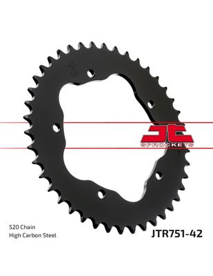Corona JT SPROCKETS acero estándar 751 - Paso 520 - Requiere portacoronas JT SPROCKETS para Ducati