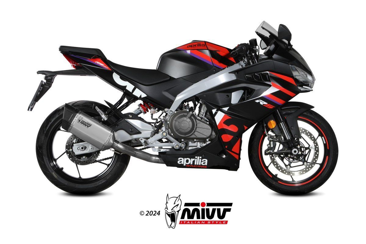 Escape completo homologado Mivv SR-1 en Titanio para APRILIA RS 457 24-26 con catalizador y emulador incluidos