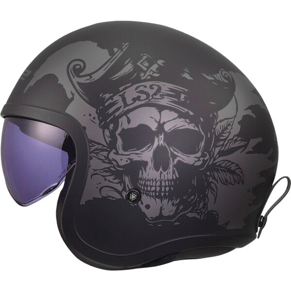 Casco Jet LS2 OF599 SPITFIRE II WILLY Negro/Gris