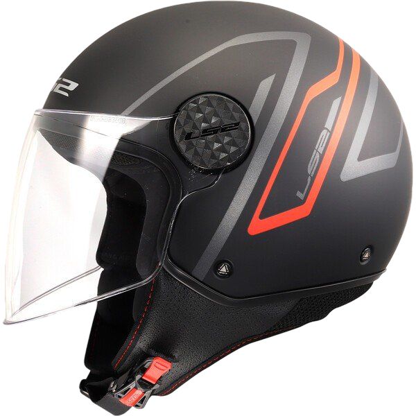 Casco Jet LS2 OF558 SPHERE LUX II MINIM Negro/Rojo