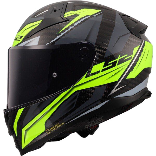 Casco Integral LS2 FF811 Vector II Carbon SAVAGE Amarillo flúor