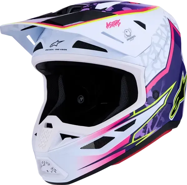 CASCO ALPINESTARS HELMET SM7 BLASTER PUR/PNK/WHT CASCO ALPINESTARS HELMET SM7 BLASTER PUR/PNK/WHT