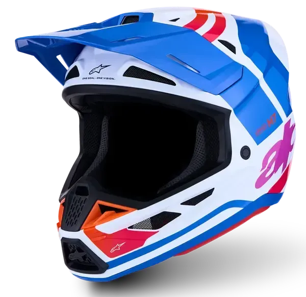 CASCO ALPINESTARS HELMET SM7 CORE WHT/BLU/PNK CASCO ALPINESTARS HELMET SM7 CORE WHT/BLU/PNK