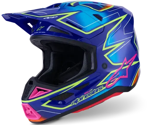 CASCO ALPINESTARS HELMET SM7 CAST BLU/YL/PINK CASCO ALPINESTARS HELMET SM7 CAST BLU/YL/PINK