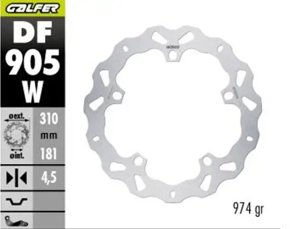Disco de freno GALFER BRAKE DISC ROUND FIXED DELANTERO para BMW R1300GS/ R 12 NINE T