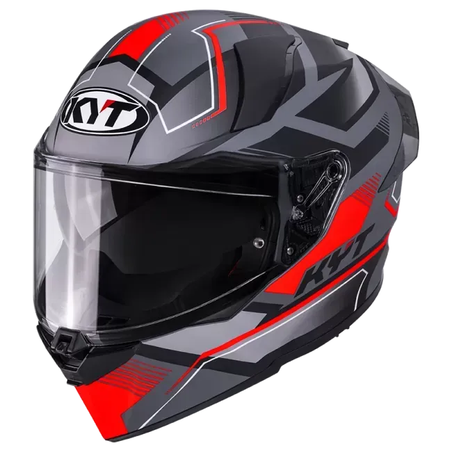 Casco KYT R2R PARSEC MATT GRL GREY/RED