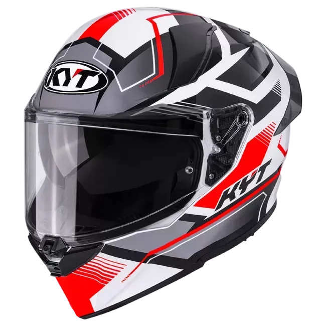 Casco KYT R2R PARSEC WHITE/RED