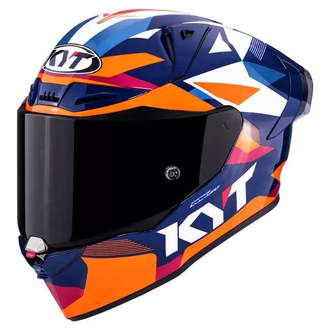 Casco KYT R1R DIAMOND BLUE/ORANGE